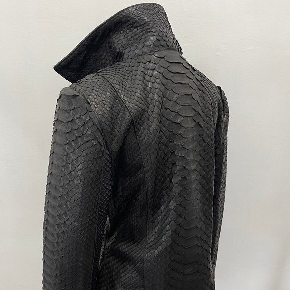 Woman’s KING Dragon Python Snakeskin Leather Jacket - Picture 4 of 9